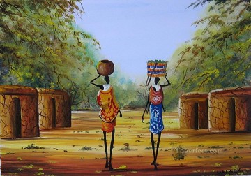 Manyatta a casa desde África Pinturas al óleo